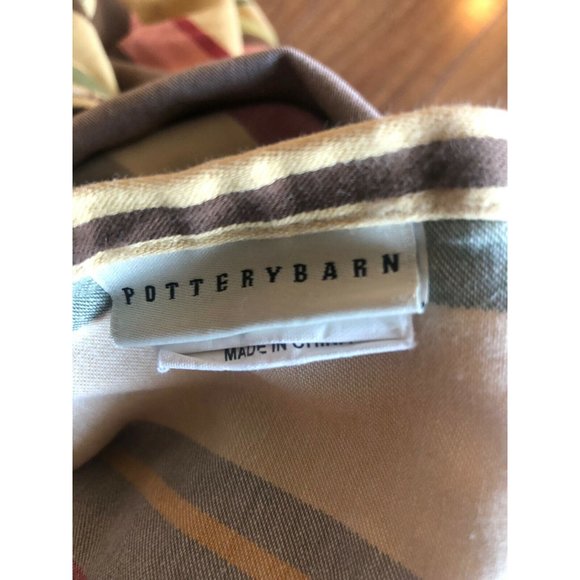 Pottery Barn Twin Duvet Cover Pillow Sham Set Stripe Cotton - Picture 7 of 7